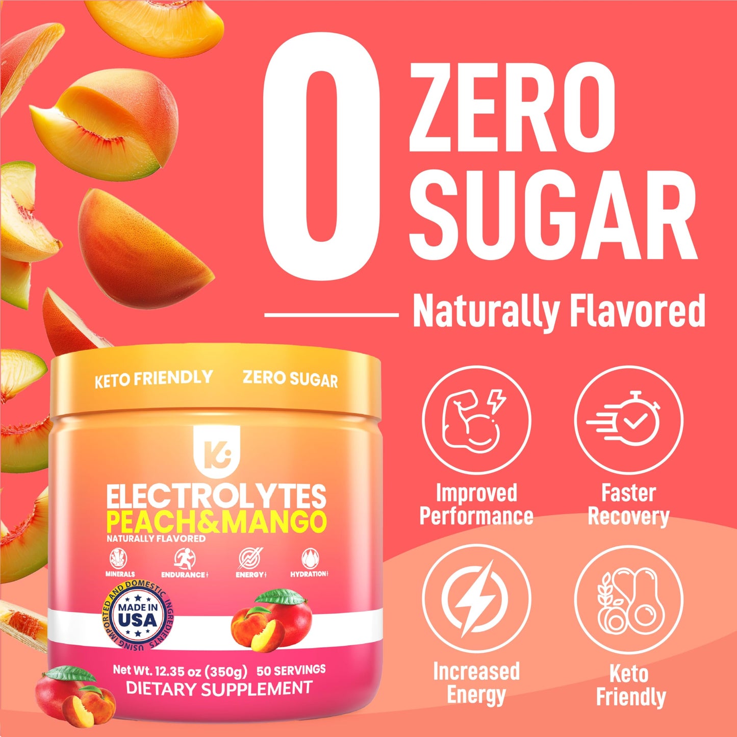 Keppi Keto Hydration Electrolytes - Peach Mango