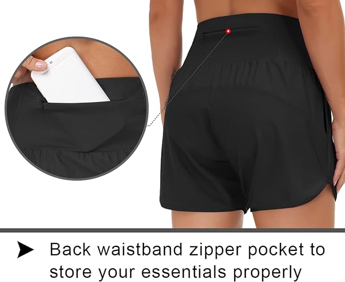 THE GYM PEOPLE Women’s High Waist Running Shorts