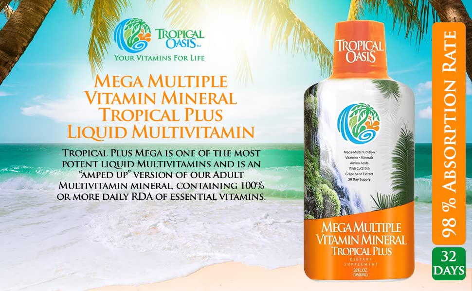 Tropical Oasis Mega Plus Liquid Multivitamin