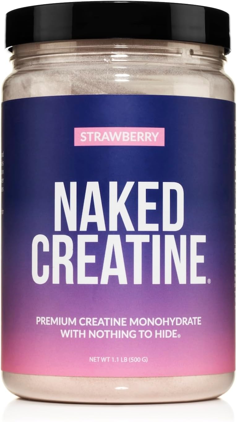 Naked Creatine - Strawberry Flavored Creatine Monohydrate - Real Strawberry Powder