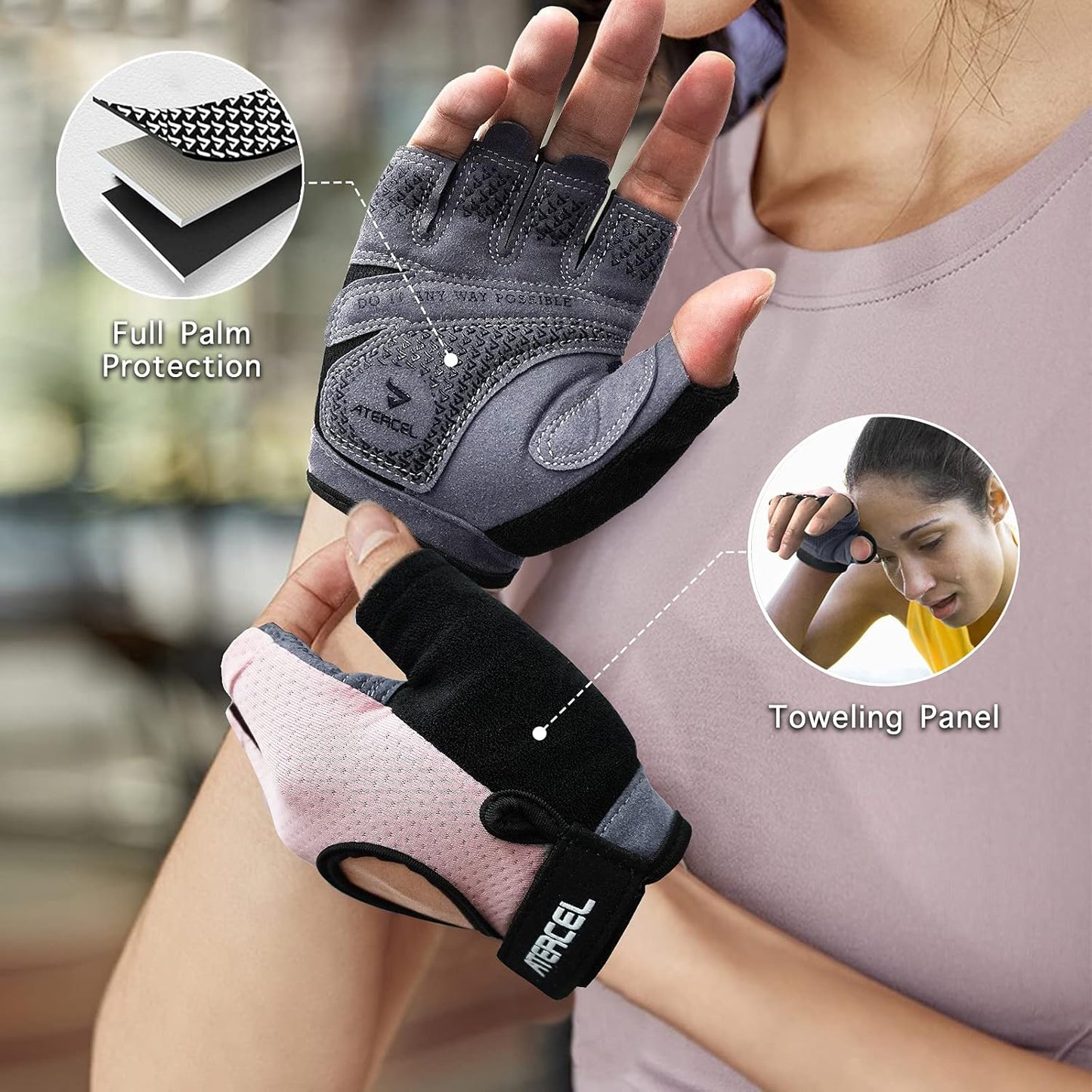 ATERCEL Weight Lifting Gloves Full Palm Protection