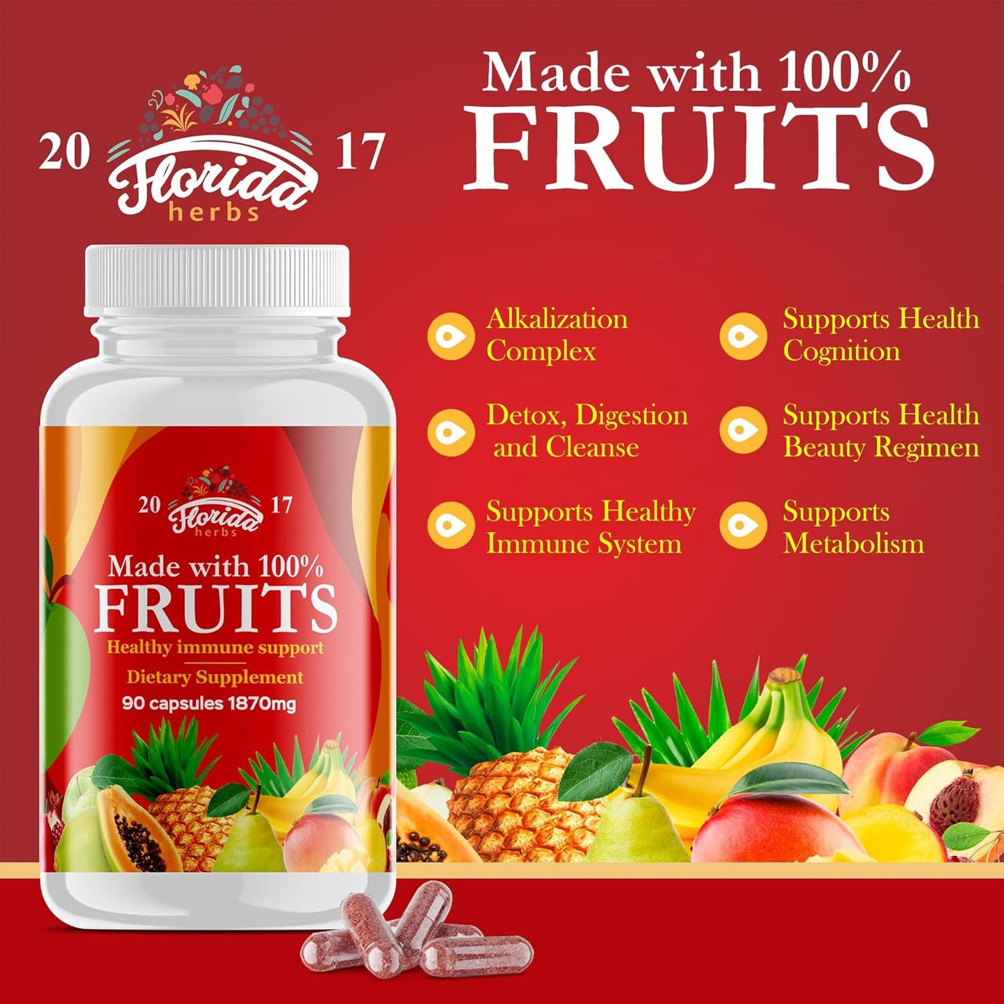 Fruits and Vegetables Supplement - 180 Capsules