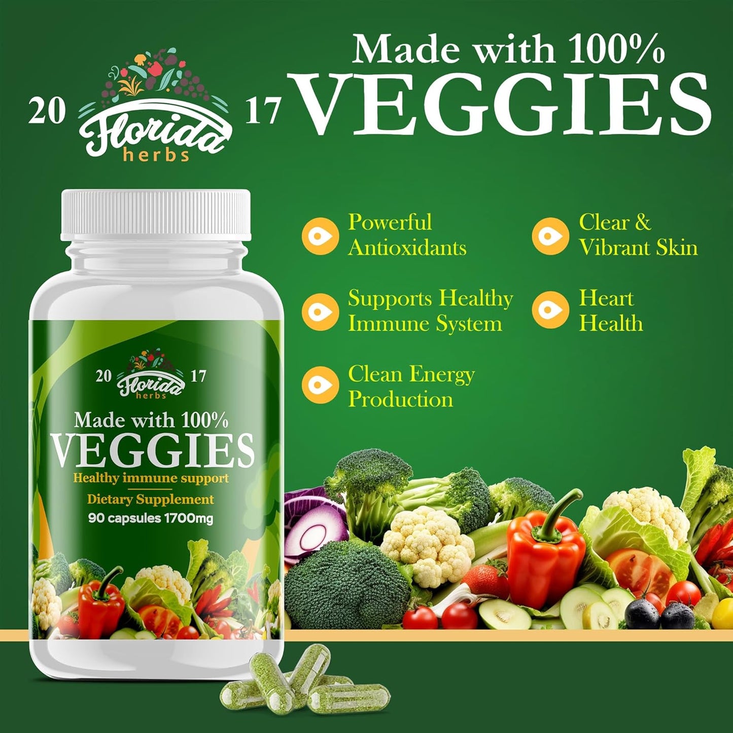 Fruits and Vegetables Supplement - 180 Capsules