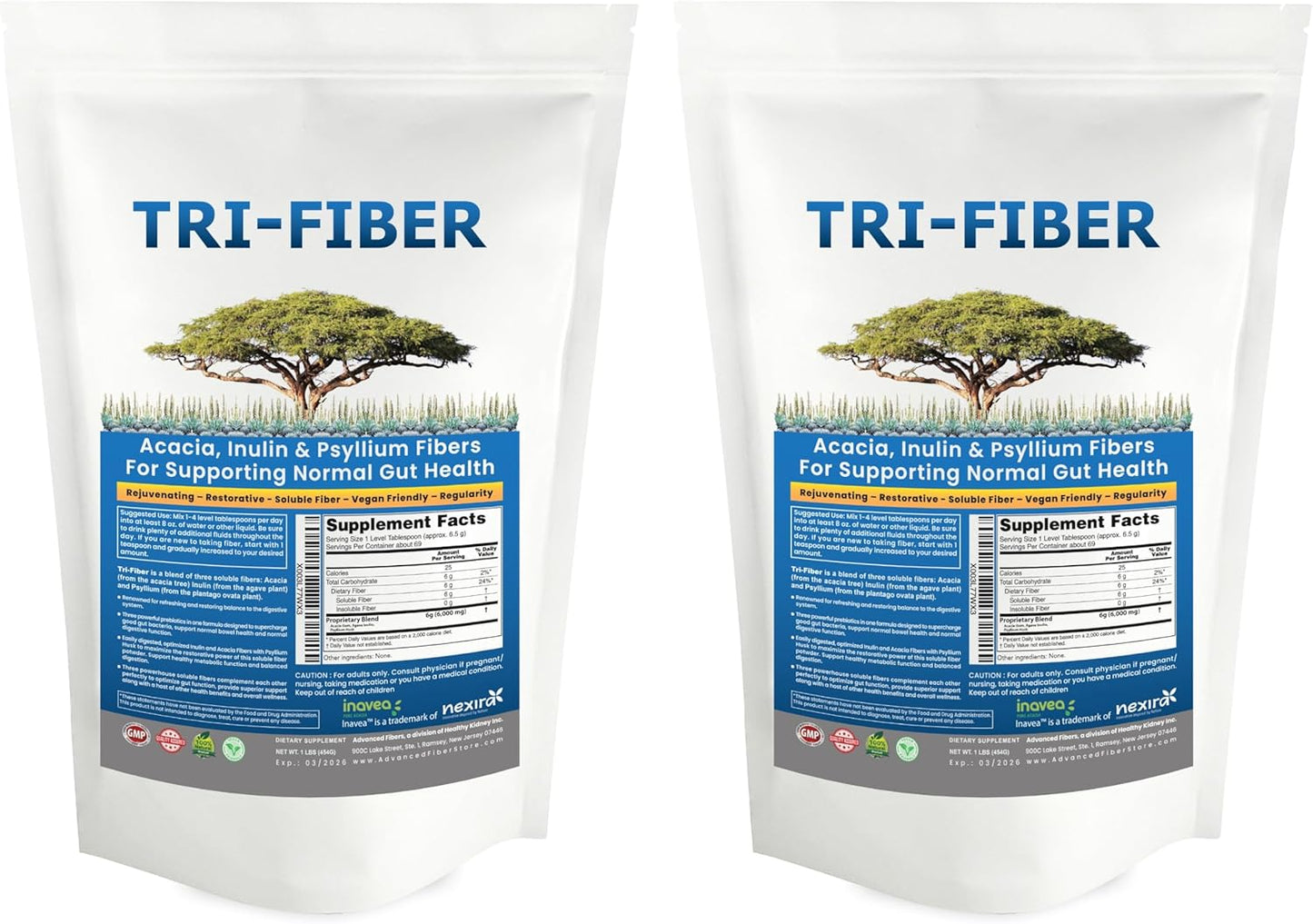 Tri-Fiber Soluble Fiber Powder