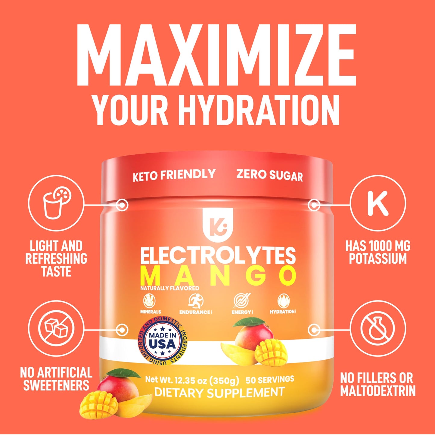 Keppi Keto Hydration Electrolytes - Peach Mango