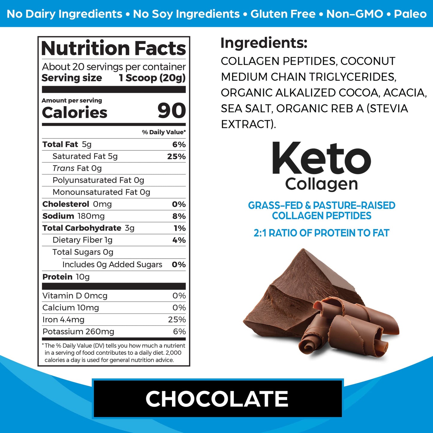 Orgain Keto Collagen Protein Powder, Chocolate