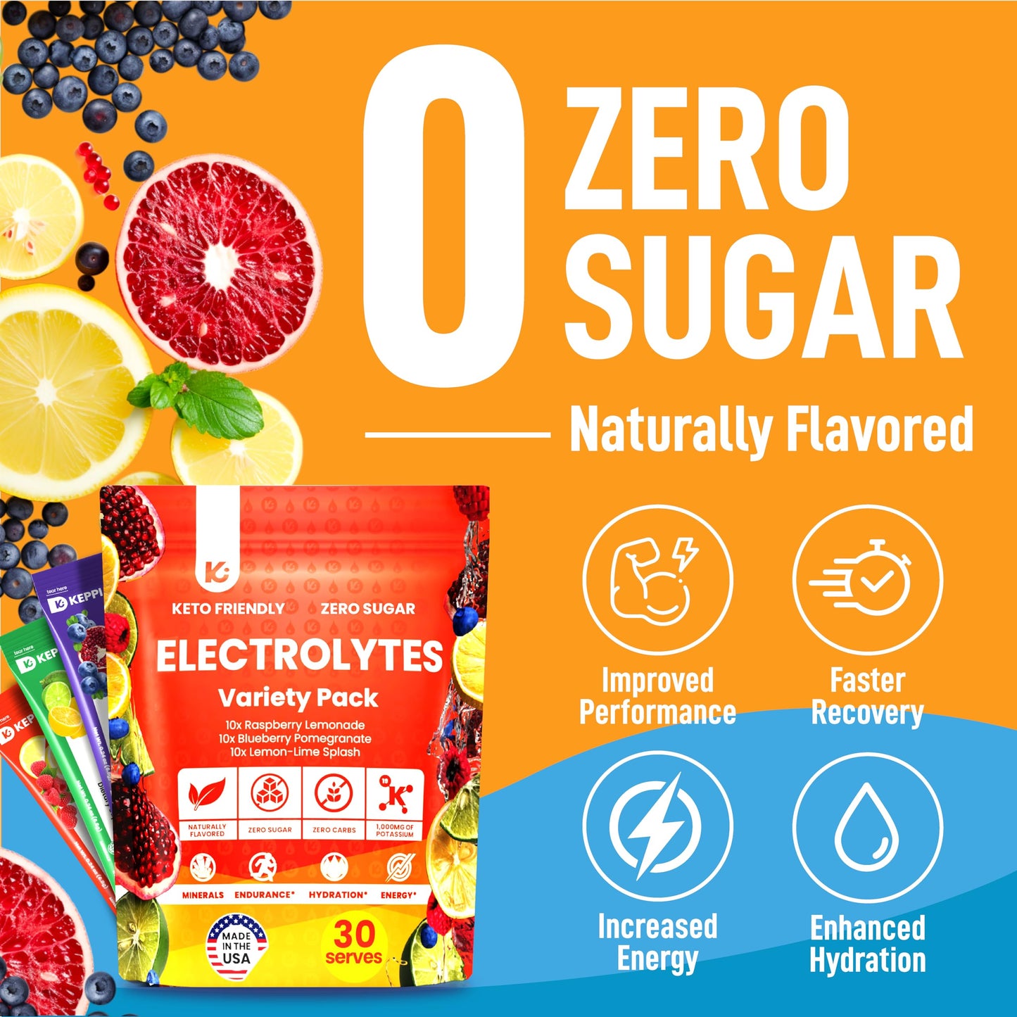 Keppi Keto Hydration Electrolytes - Peach Mango